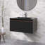 Meuble-lavabo moderne à rayures avec lavabo simple-338554079
