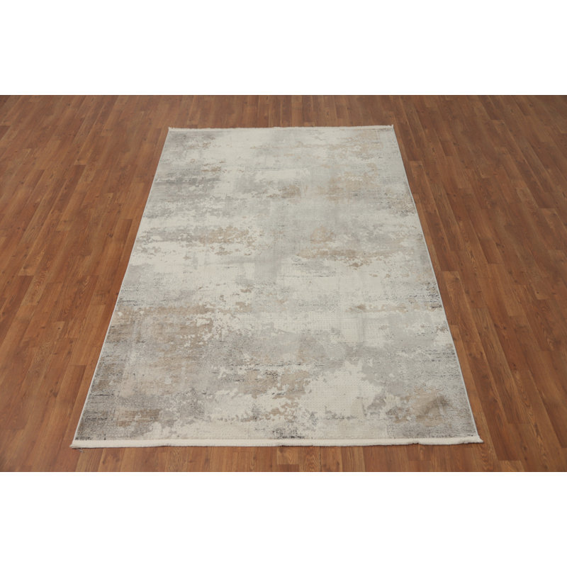 Tapis oriental contemporain abstrait 5 x 7