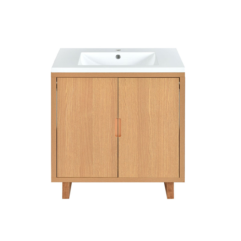 Carie 30.10'' Single Bathroom Vanity with Resin Top
