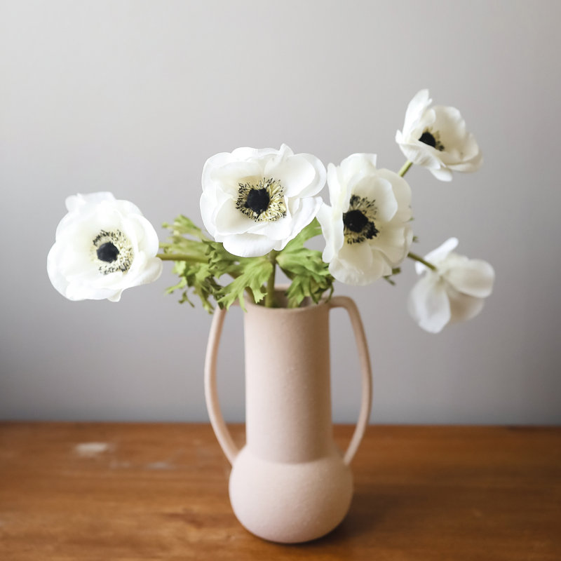Real Touch Anemone Faux Floral, White