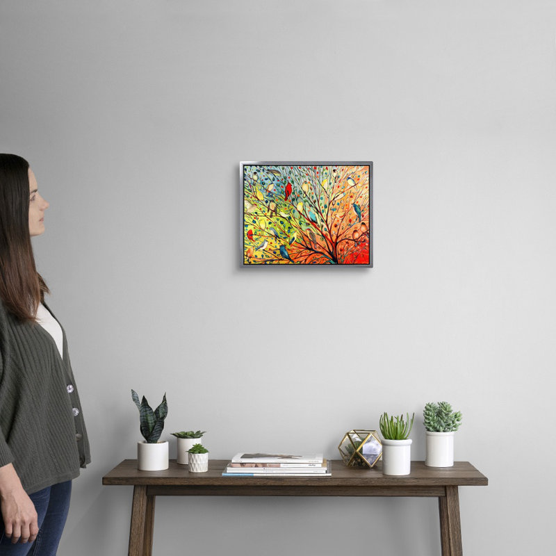 «Twenty Seven Birds», reproduction d'impression, Impression encadrée sans passe-partout, H 13 po x l 16 po, Argent