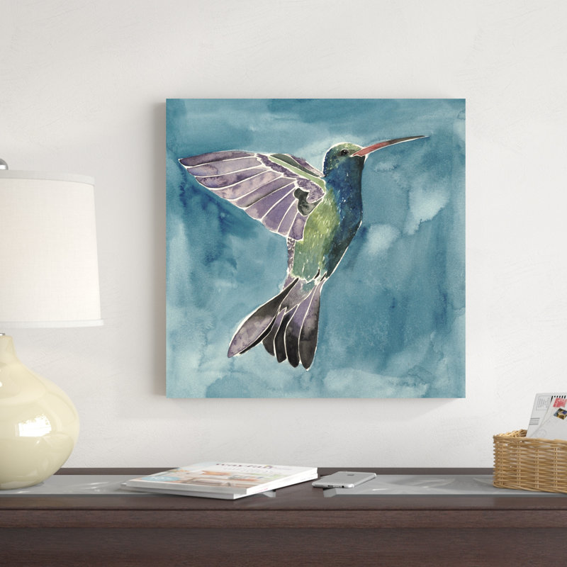Aquarelle, colibri I, H 20 po x l 20 po x P 1,25 po