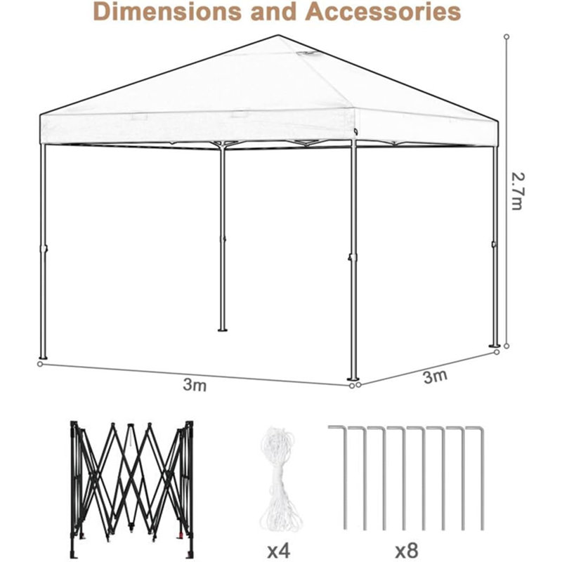 Brunston 3 x 3m Metal Party Tent, Green