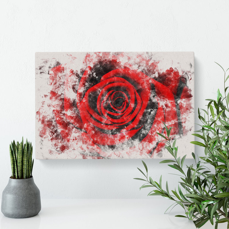 Red Rose Flower Vol.5 - Wrapped Canvas, 50cm H x 76cm W x 3cm D