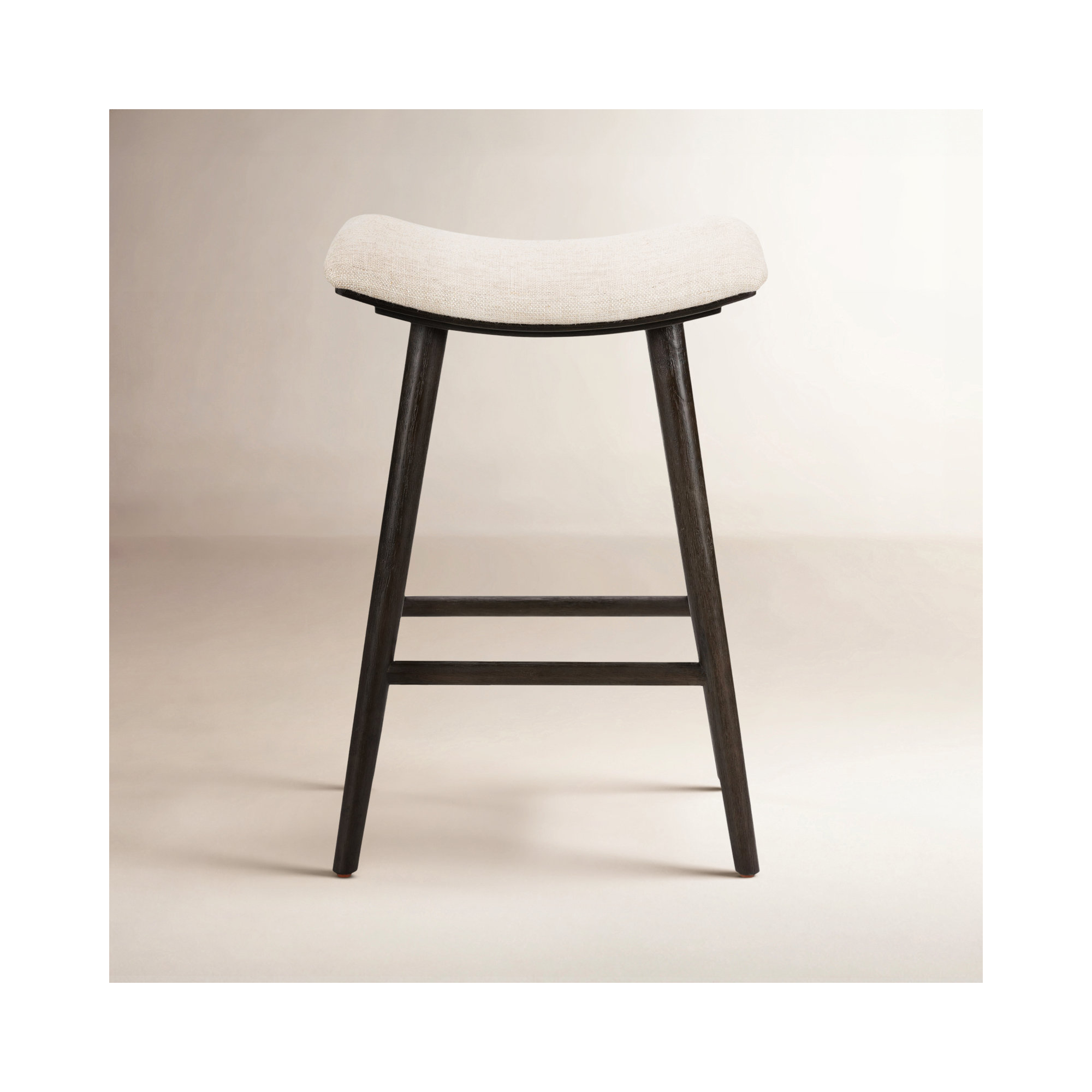 Schaeffer Solid Wood Stool, Counter Stool (26" Seat Height), Rayon/Viscose - Essence Natural/Black Parawood