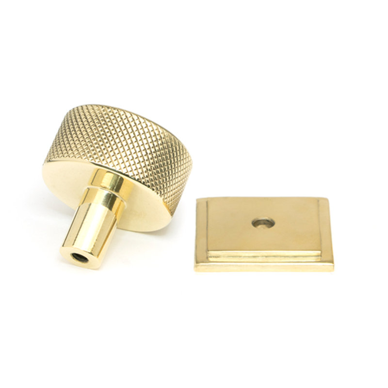 32mm Square Knob, Polished Brass