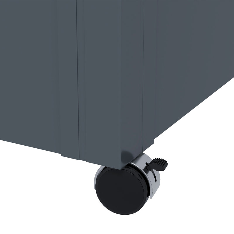 Dakota Fields Camillah 120cm W 82.2L Water Resistant Metal Lockable Deck Box with Wheels in Grey