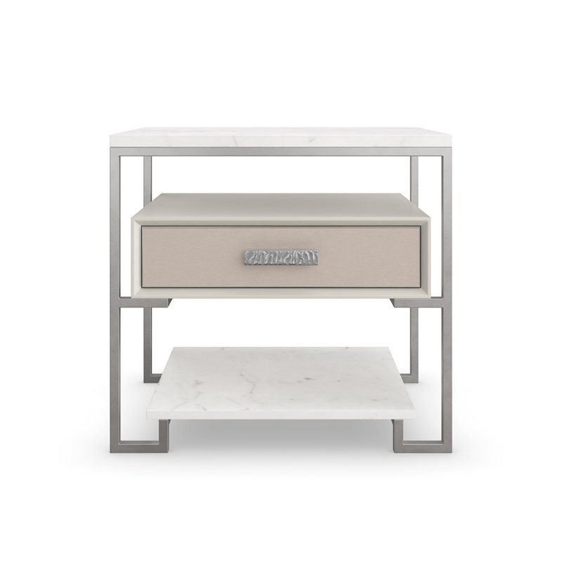 Marbleous 28'' W Metal Nightstand