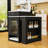 Kitchen Island with Extendable Dining Table, Double-Sided Storage, Power Outlet and Adjustable Shelves-1165304523