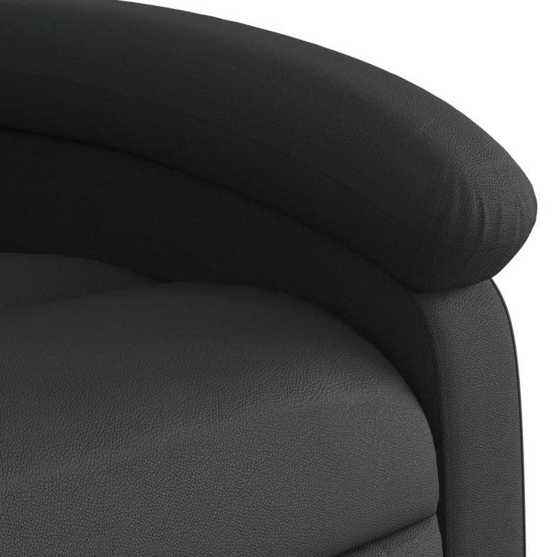  Fauteuil inclinable repose-pieds standard en cuir véritable noir, Cuir noir