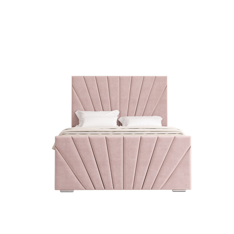 Aayanah Upholstered Bed, Small Double (4'), Pink