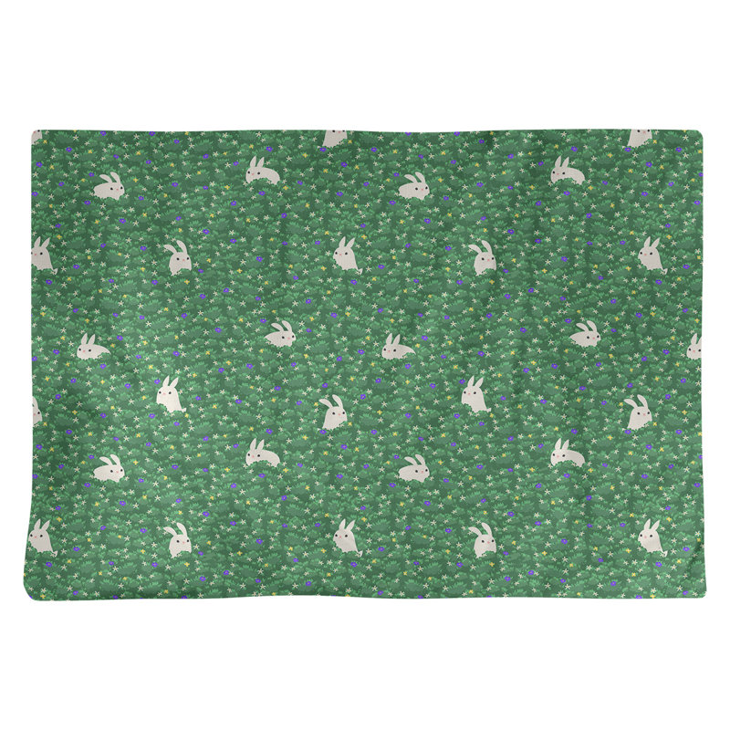 Napperon en coton 18 po Bunny Rabbit, Mauve / Jaune