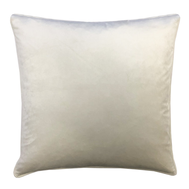 Embroidered Feather Throw Pillow, Ecru