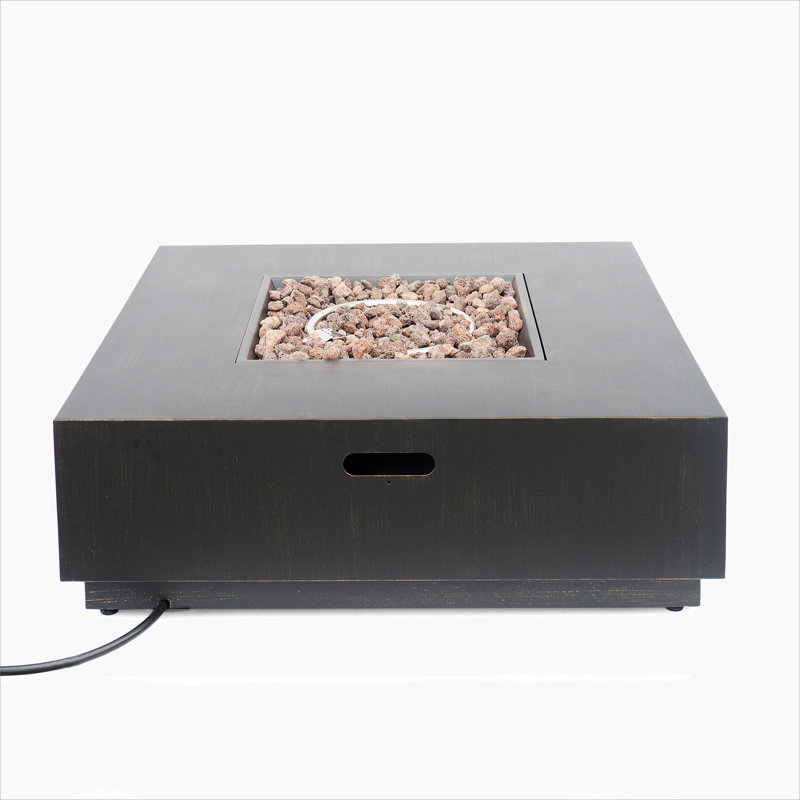 WELLINGTON 40” SQUARE FIRE PIT-50, Brown/Gold