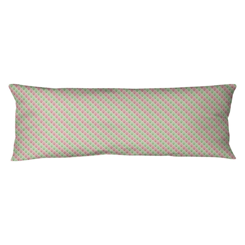 Coussin géométrique, Bourre en polyester, Rose clair / Vert