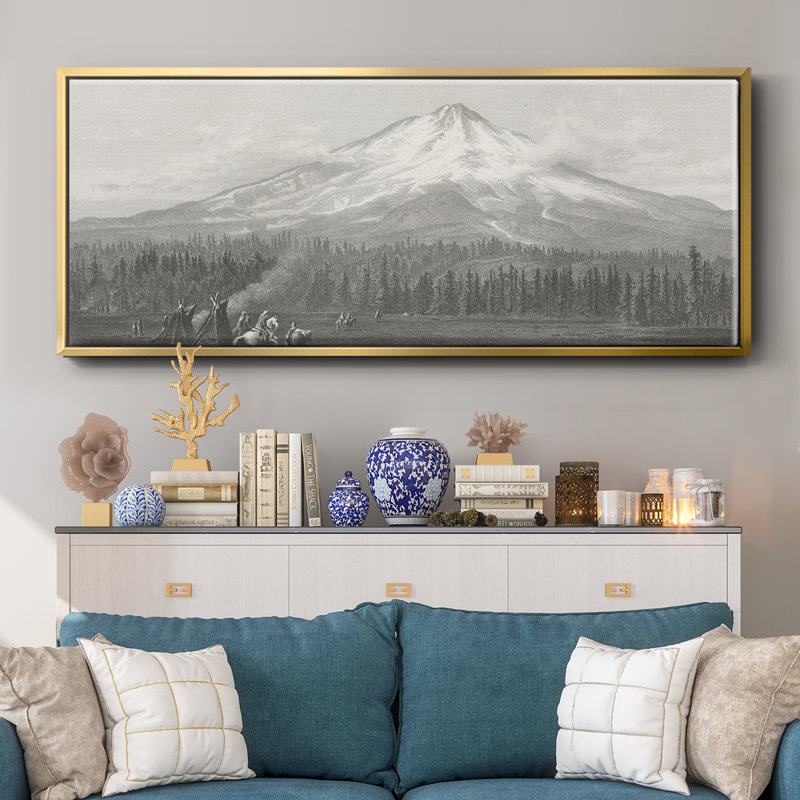 Mount Shasta- Framed Canvas, 8" H x 20" W