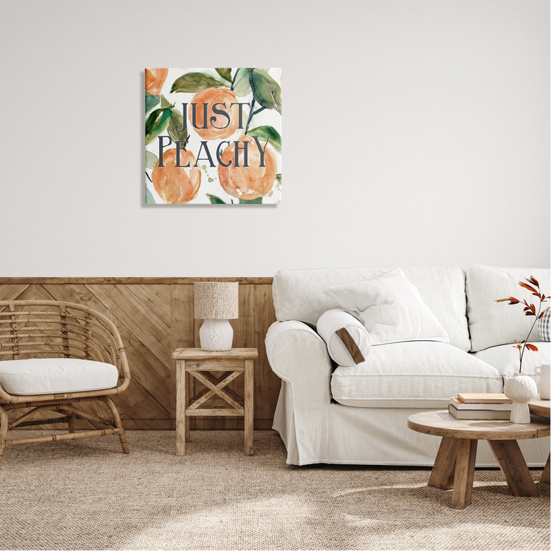 "Just Peachy", "Lush Fruit WaterColoured" par Carol Robinson, impression sur toile tendue, H 24 po x l 24 po x P 1,5 po