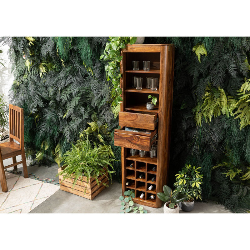 Toronto Solid Wood Floor Wine Bottle Rack in Walnut