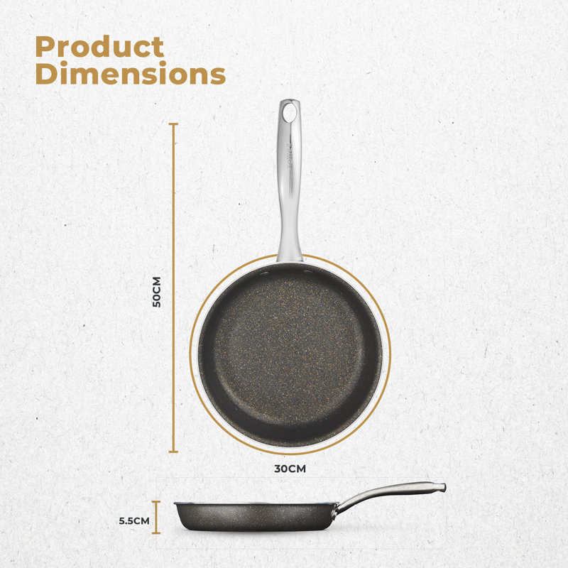 Tower T900203 Cerastone Pro 30cm Forged Aluminium Frying Pan with Non-Stick Coating, Graphite