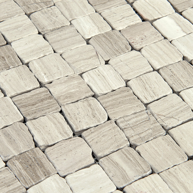 Rabat 1" x 1" Marble Grid Mosaic Wall & Floor Tile, Gray