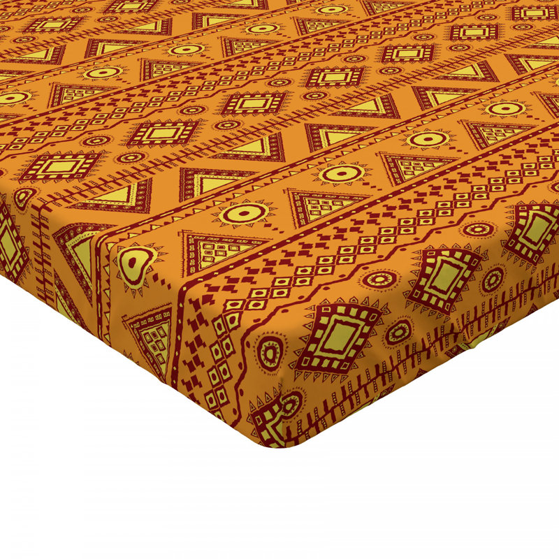 Microfiber Fitted Sheet, Ikat, Brown, Full Fitted Sheet