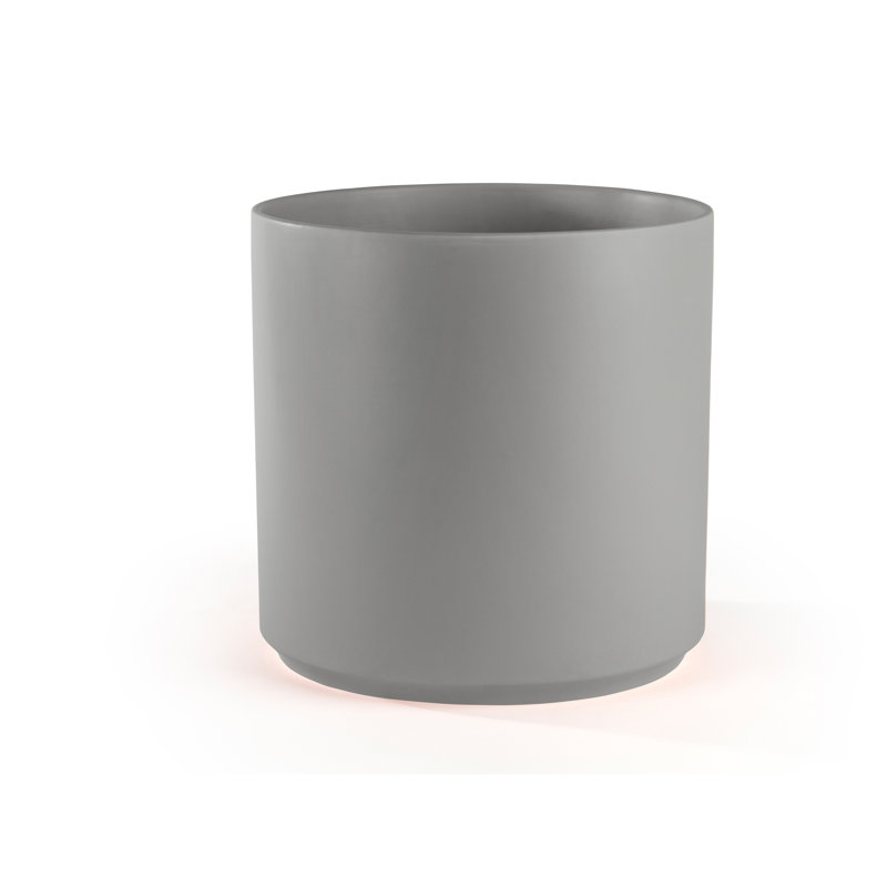 Stoneware Pot Planter, 15.25" H x 15" W x 15" D, Gray