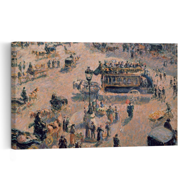 " Place Saint Lazare, 1893 Abstract Contemporary Horse City Wall Art Print " by Camille Pissarro, H 12 po x l 18 po