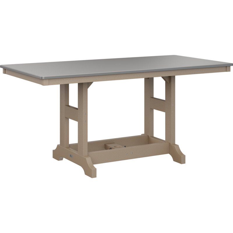 Table de salle à manger rectangulaire Berlin Garden, Acier inoxydable martelé, Bois vieilli, H 30,87 po x l 66 po x P 33 po