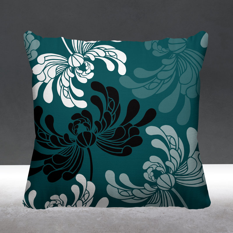 Coussin décoratif intérieur / extérieur Marilyn, 15 po x 15 po, Vert, Carré