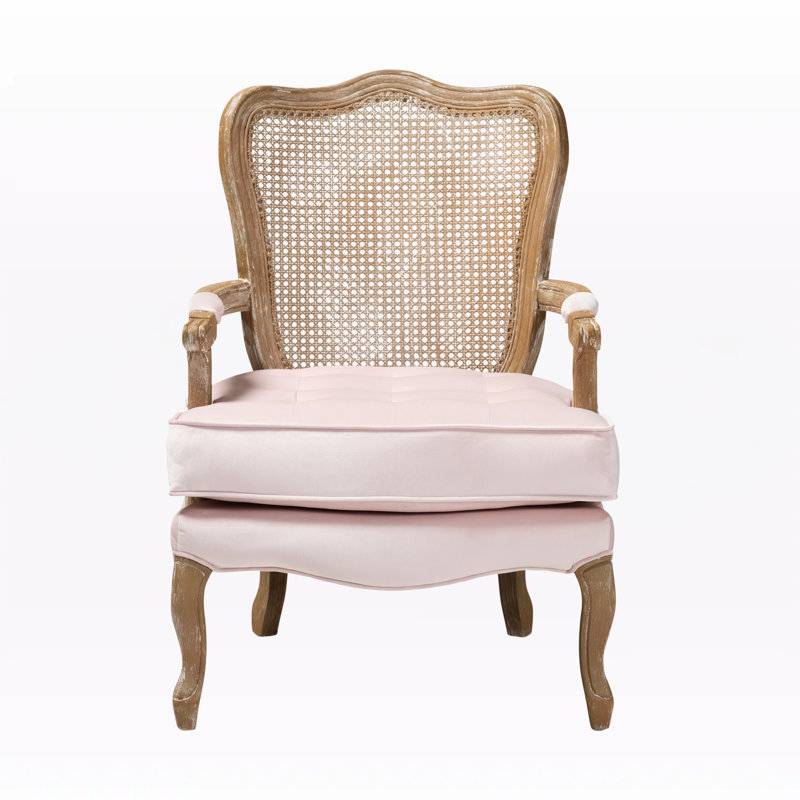 Abington Velvet Armchair, Light Pink
