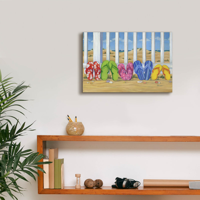 «Flip Flop Beach» par Paul Brent, H 12 po x l 18 po x P 0,75 po