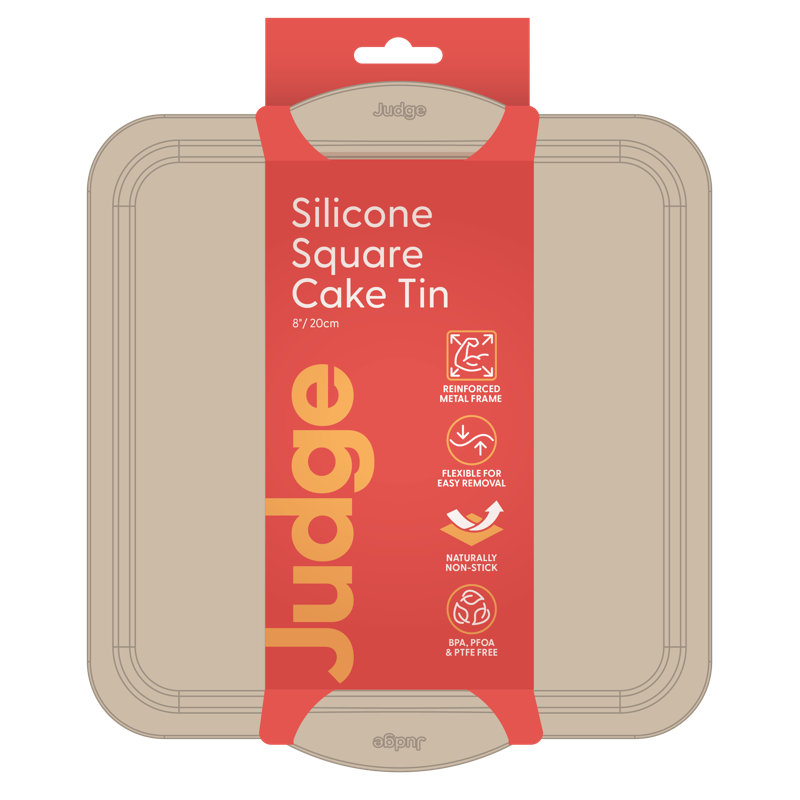 Judge Silicone, 8"/20cm Square Cake Tin, Hazelnut, Hazelnut