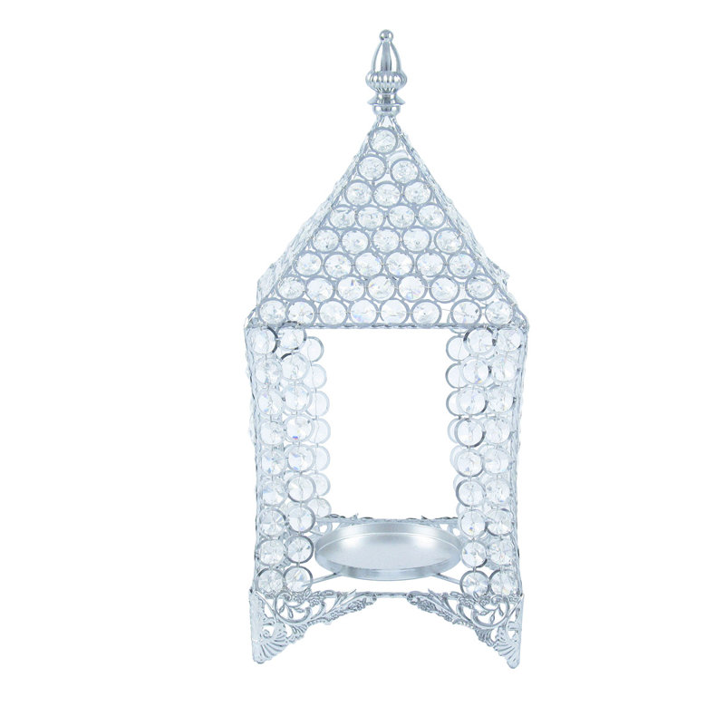 Porte-bougie lanterne en cristal 16 po