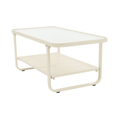 Table basse rectangulaire avec plateau en verre trempé pour le salon, la chambre à coucher et les petits espaces (39,3 x 19,68 x 16,53 po)