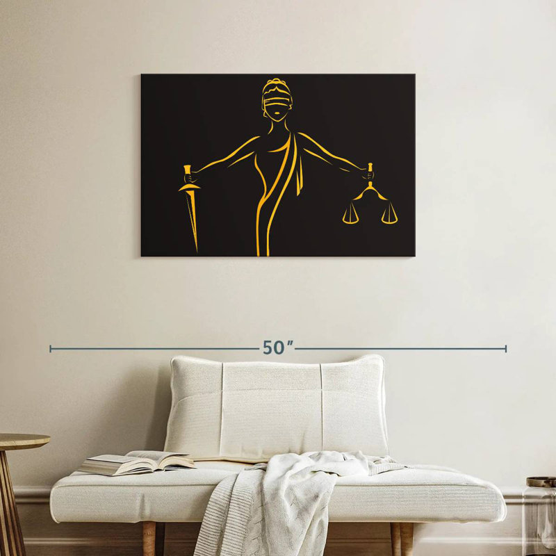 Esquisse Alcaraz Golden Lady Justice, H 24 po x l 36 po