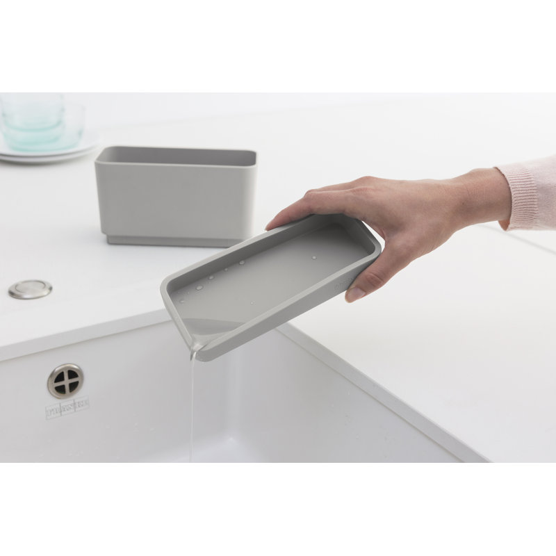 Organisateur de chariot en plastique pour évier Brabantia, Gris moyen
