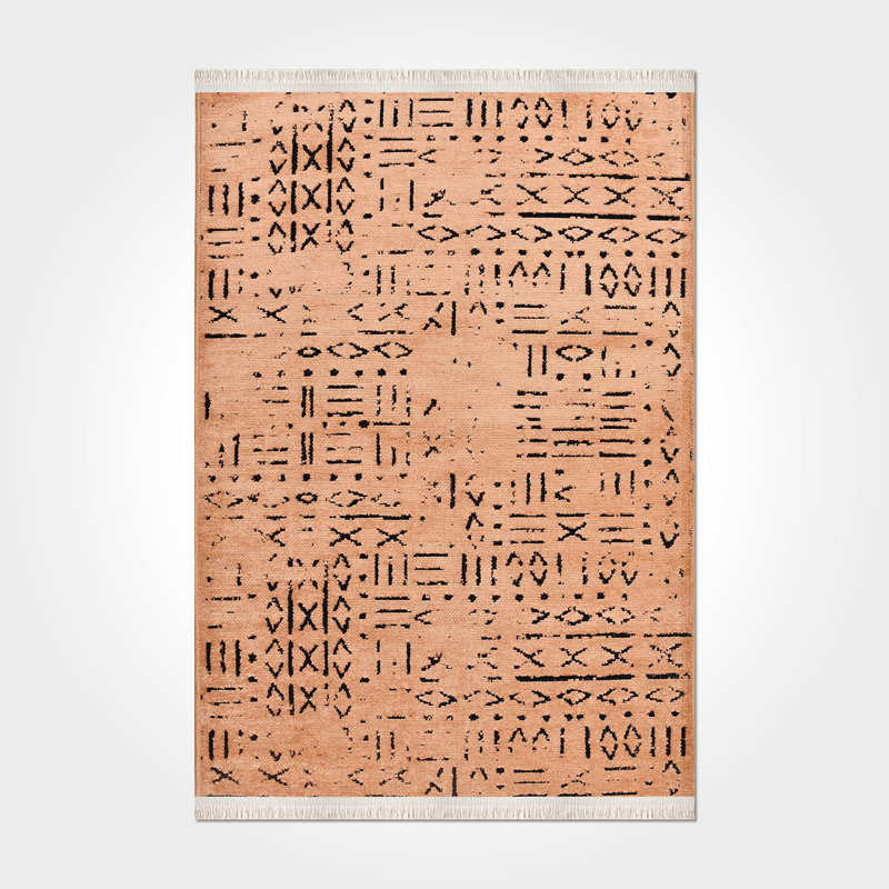 Tapis moderne / abstrait antidérapant lavable à la machine, Tapis de couloir 2 pi 7 po x 6 pi 6 po