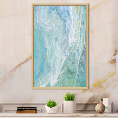 Shades of Turquoise and White - Picture Frame Print on Canvas