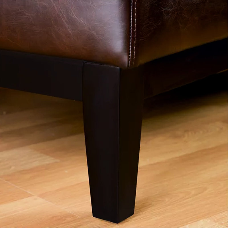 Fauteuil de chambre rembourré en cuir PU de couleur brune, aspect élégant, fauteuil brun
