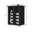 Armoire de rangement mobile de 27,4 po de largeur avec portes en verre trempé, 8 bacs amovibles et roulettes verrouillables
