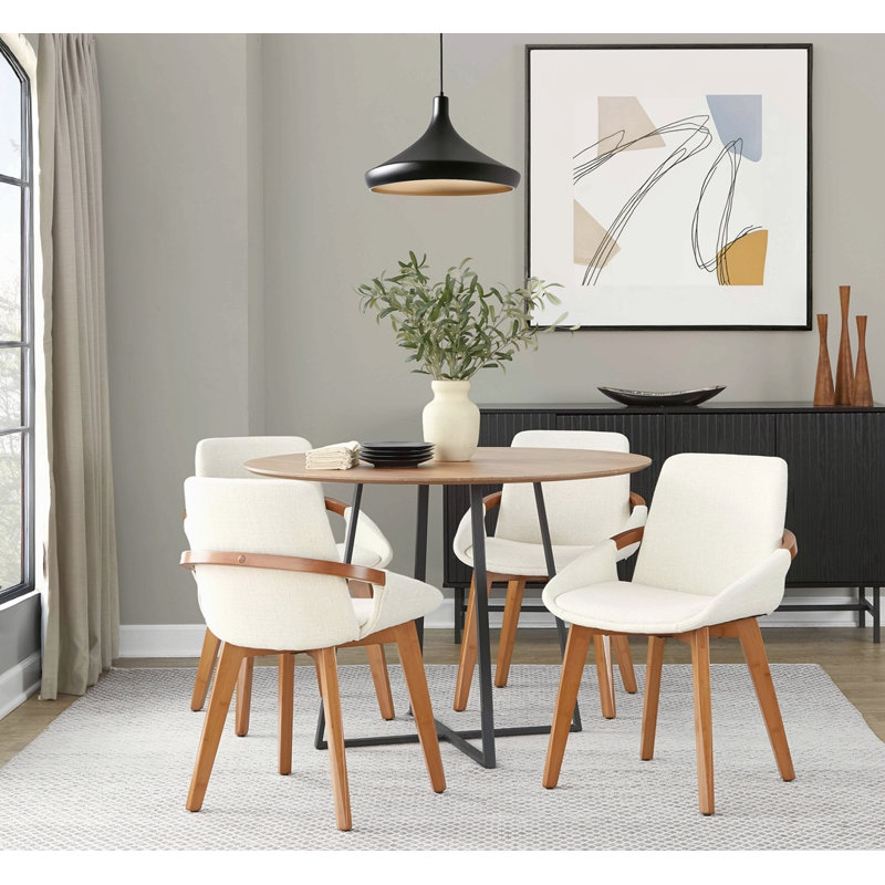 Chaise en tissu crème