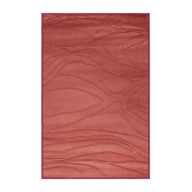 Machine Washable Abstract Red Area Rug, Rectangle 8' x 12'