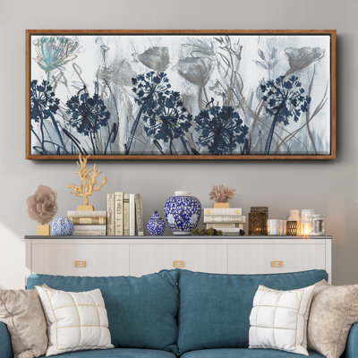 Indigo Field- Framed Canvas