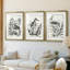 Linocut Style Seabird I - Impression personnalisée de qualité supérieure avec cadre mat - 3 pièces-639978623-639978617