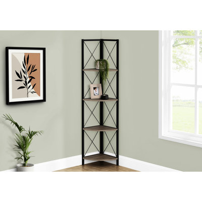 Bibliothèque à 4 niveaux avec - Taupe pour le bureau et la décoration
