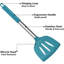 Ensemble 24 pièces d'ustensiles de cuisine en silicone en acier inoxydable, résistant à la chaleur antiadhésif, bleu