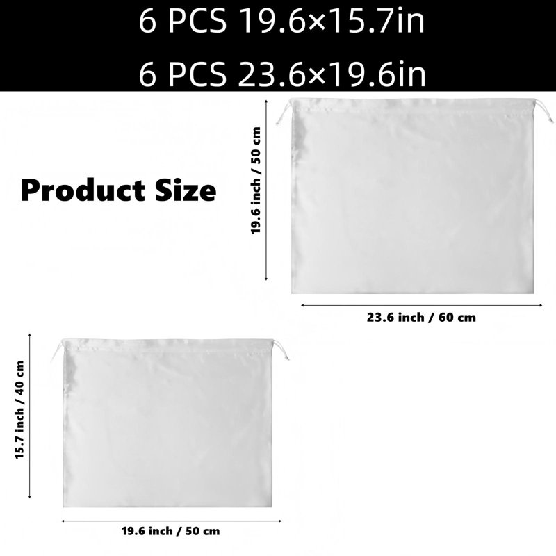 12 pièces Sacs à poussière pour sacs à main et sacs à main Organisateur de rangement pour sac à main en satin avec fermeture à cordon (blanc)