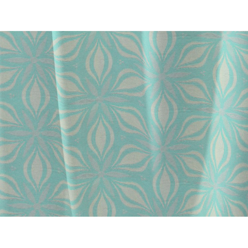 Dellview Retro Floret Eyelet Opaque Curtains, 145 W x 145 D cm, Turquoise/Beige