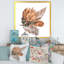 Bouquet de fleurs séchées, feuilles de Pampas, herbe V - reproduction d'art sur toile traditionnelle-66837774-66837791