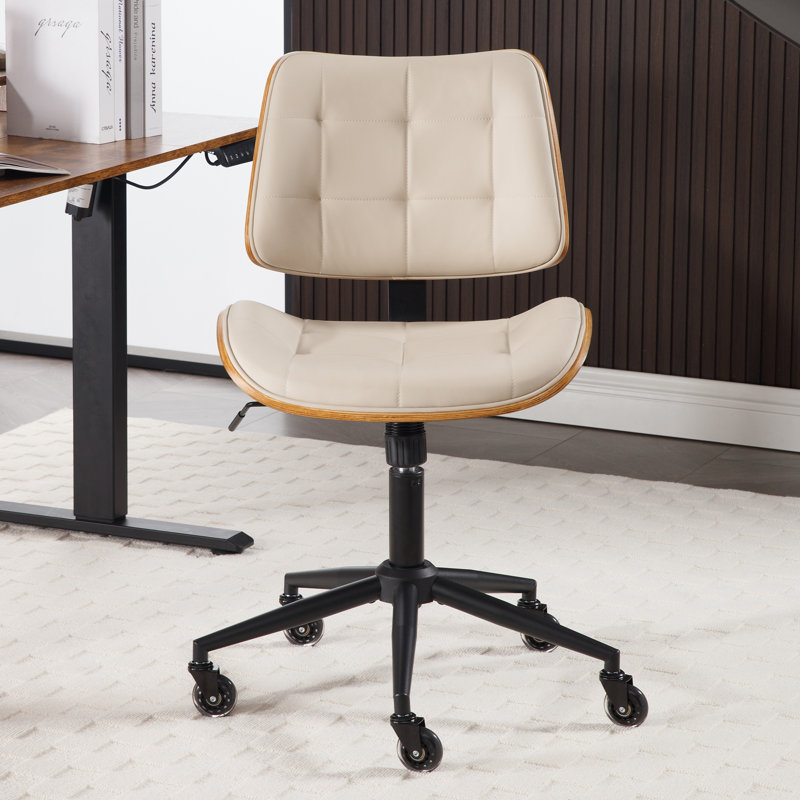 Wurster Ergonomic Adjustable Height Armless Task Chair, Beige